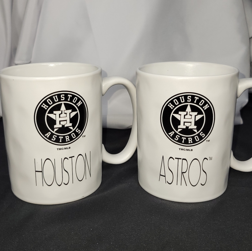 Two Houston Astros White Coffee Mugs